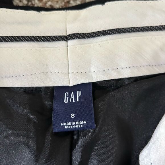 Gap Women’s 100% Wool Black Wide Flare Leg Cropped Pants Size 8 Lined - Picture 8 of 11
